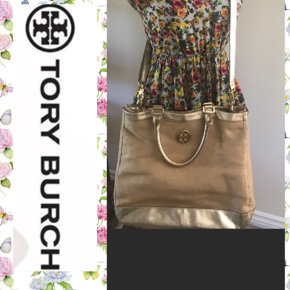RARE! TORY BURCH Shoulder BAG with GOLD Strap - Picture 2 of 8
